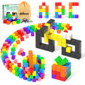 Apluses 54 PCS Magnetic Blocks, Magnetic Building Blocks for Toddlers 3+, Montessori Toys, Magnet Cubes, Preschool STEM Educational Sensory Magnet Toys for Kids Ages 3-5 Year Old Boys and Girls