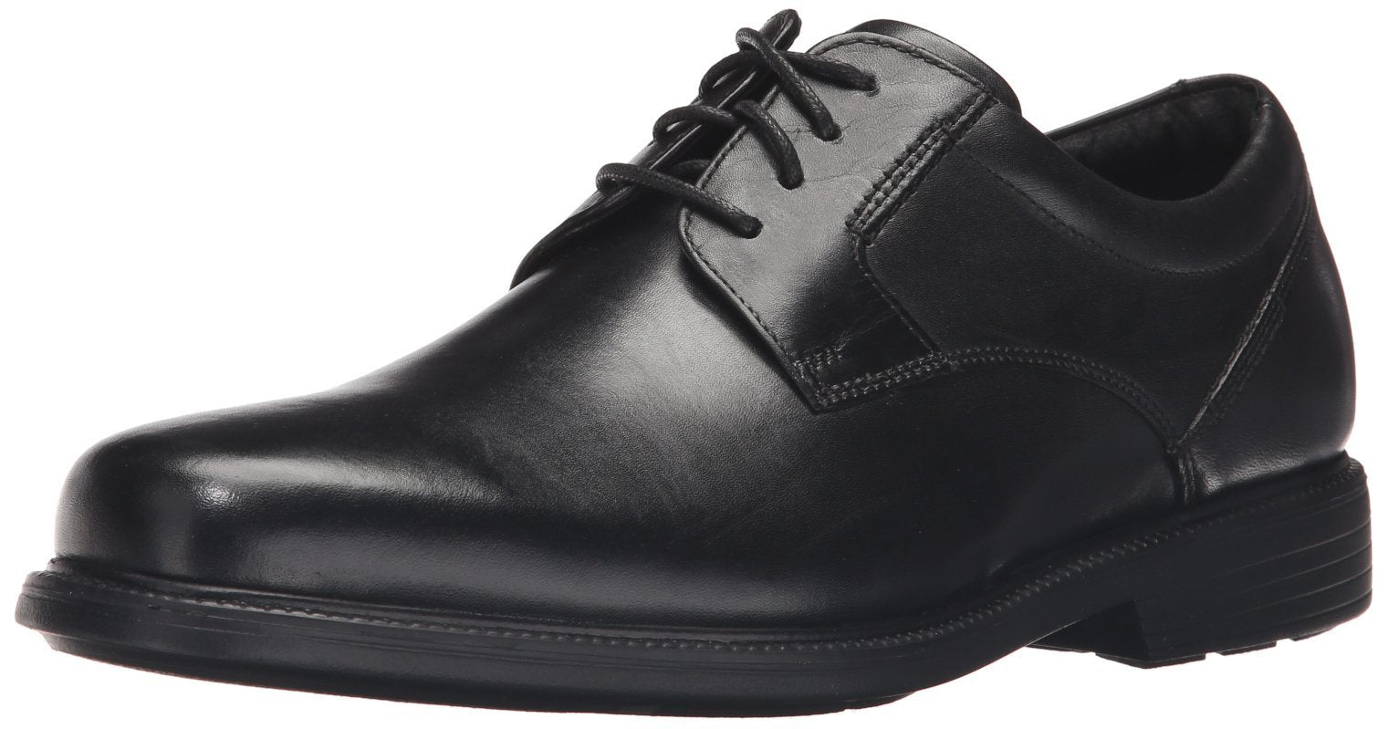 Rockport Mens Charles Road Plain Toe Oxford Black Leather 11.5 W (EE)-11.5 W