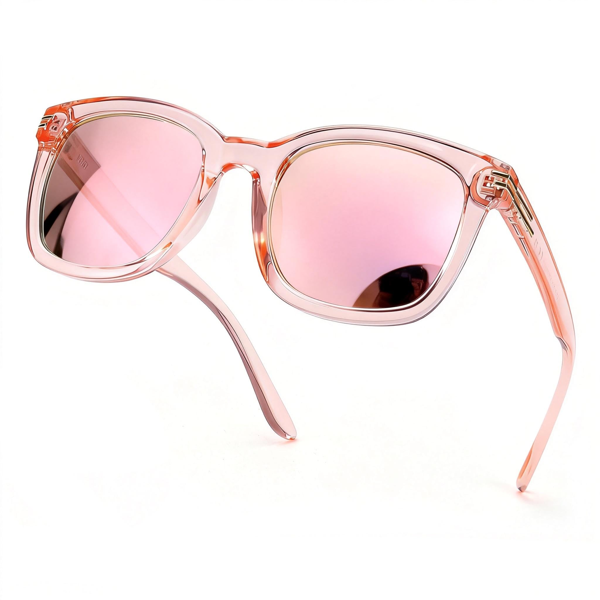 SIPHEW Polarized Sunglasses for Women/Men|Large Frame Sunglasses w UV400 Protection| Oversized Square S Mirrored Shade