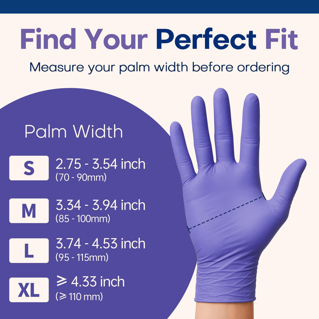 Supmedic Nitrile Exam Gloves, 3.5 Mil Powder-Free Food Safe Cooking Cleaning Lab Disposable Medical Glove, Violet Blue 100 Pcs (Medium)