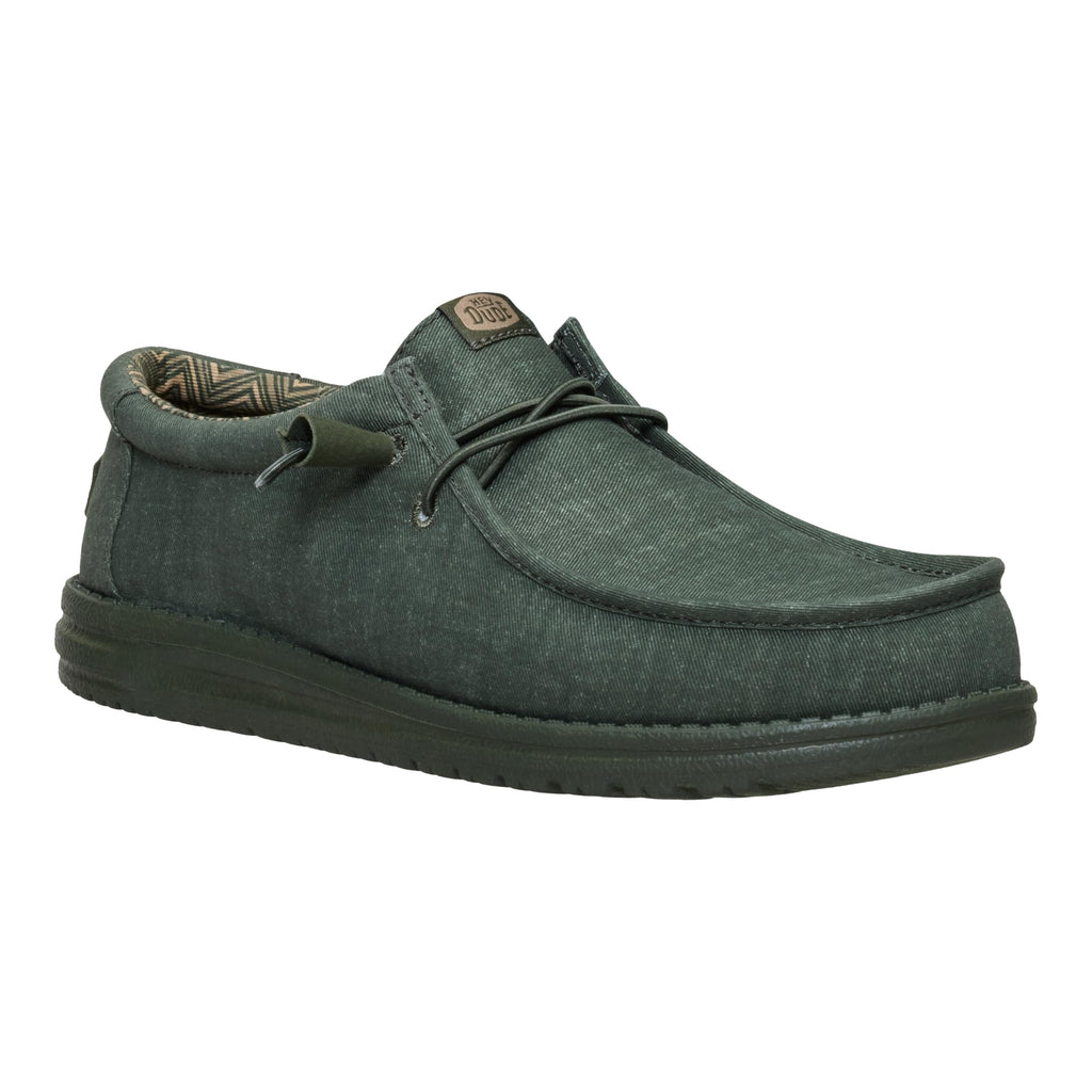HEYDUDE Wally Stretch Canvas Deep Green Size 11, Men’s Shoes, Slip-on Loafers, Comfortable & Light-Weight