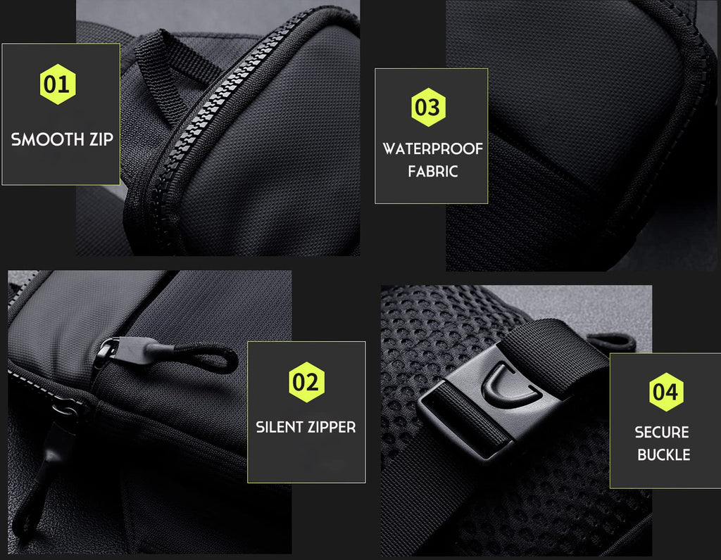 Simptech Mini Crossbody Sling Bag Chest Bag Dual Pocket Water Resistant Fanny Pack for Men Women Running Travelling