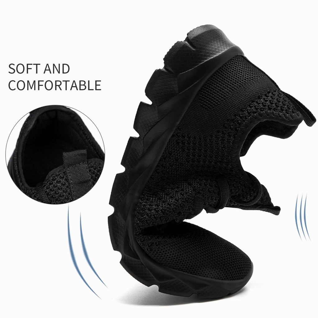 VLHGCG Running Black Shoes for Men Tennis Slip on Sneakers Casual Walking Fashion Shoe Lightweight Slippers Size 14.5
