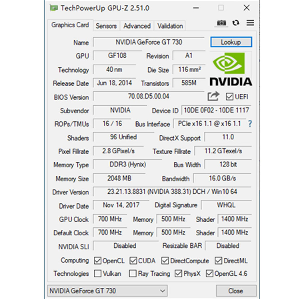Glorto GeForce GT 730 2G Low Profile Graphics Card, 2X HDMI, VGA, DDR3, PCI Express 1.0 x16, Entry Level GPU for PC, SFF and HTPC