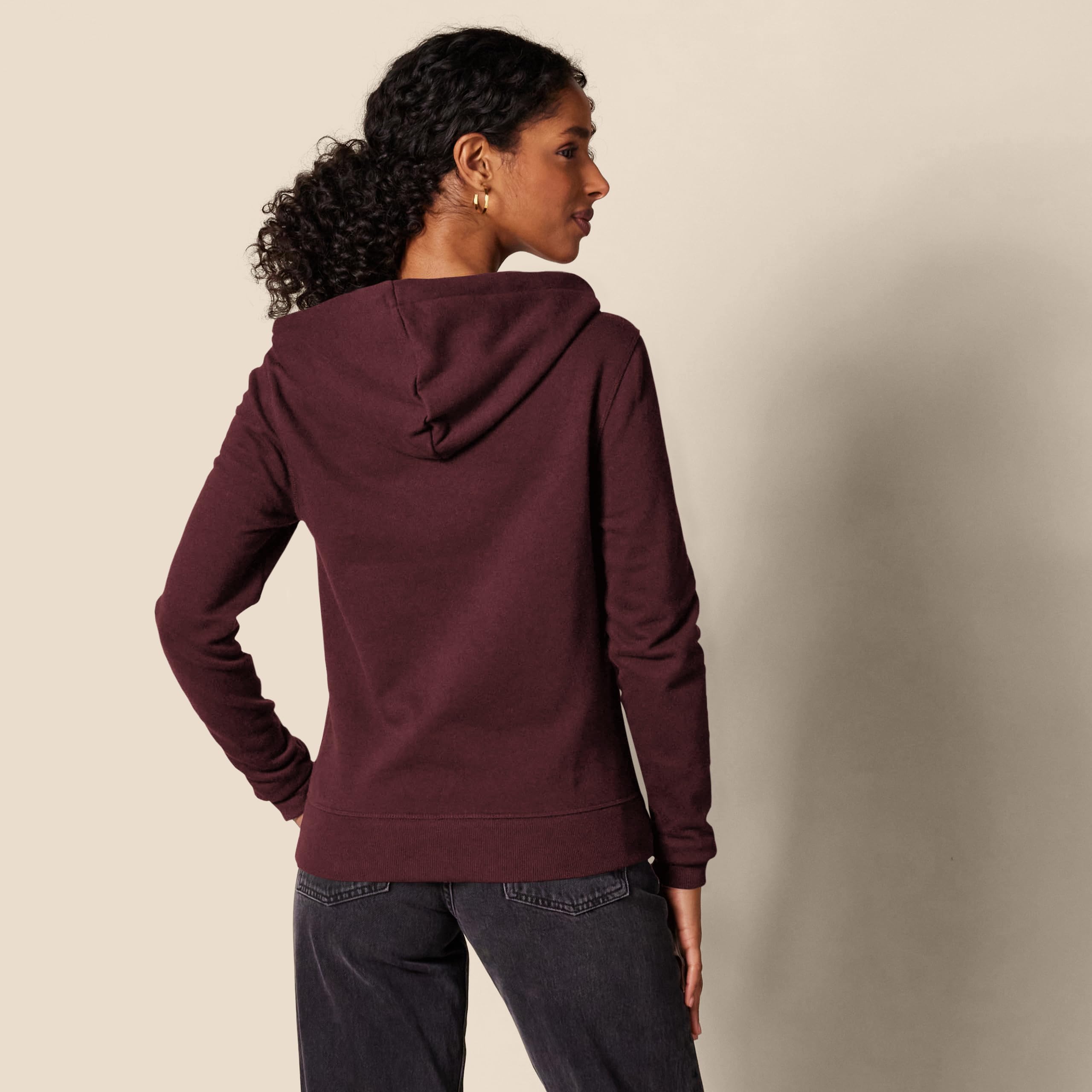 Amazon Essentials Women's Fleece Full-Zip Hoodie (Available in Plus Size), Burgundy, X-Large