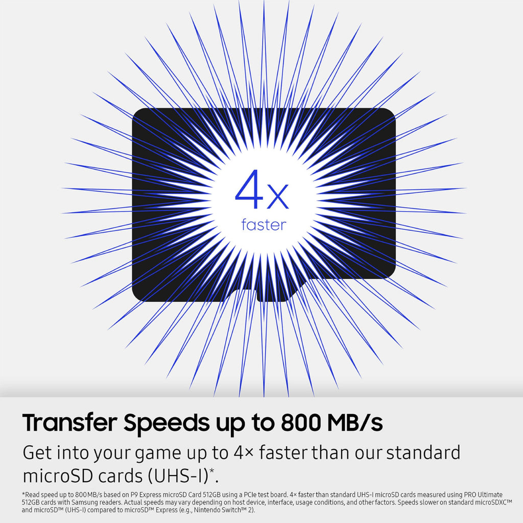 Samsung P9 Express microSD Express Card, 512GB microSDXC Memory Card, Up to 800 MB/s, for Nintendo-Switch ™ 2, (MB MK512T/AM)