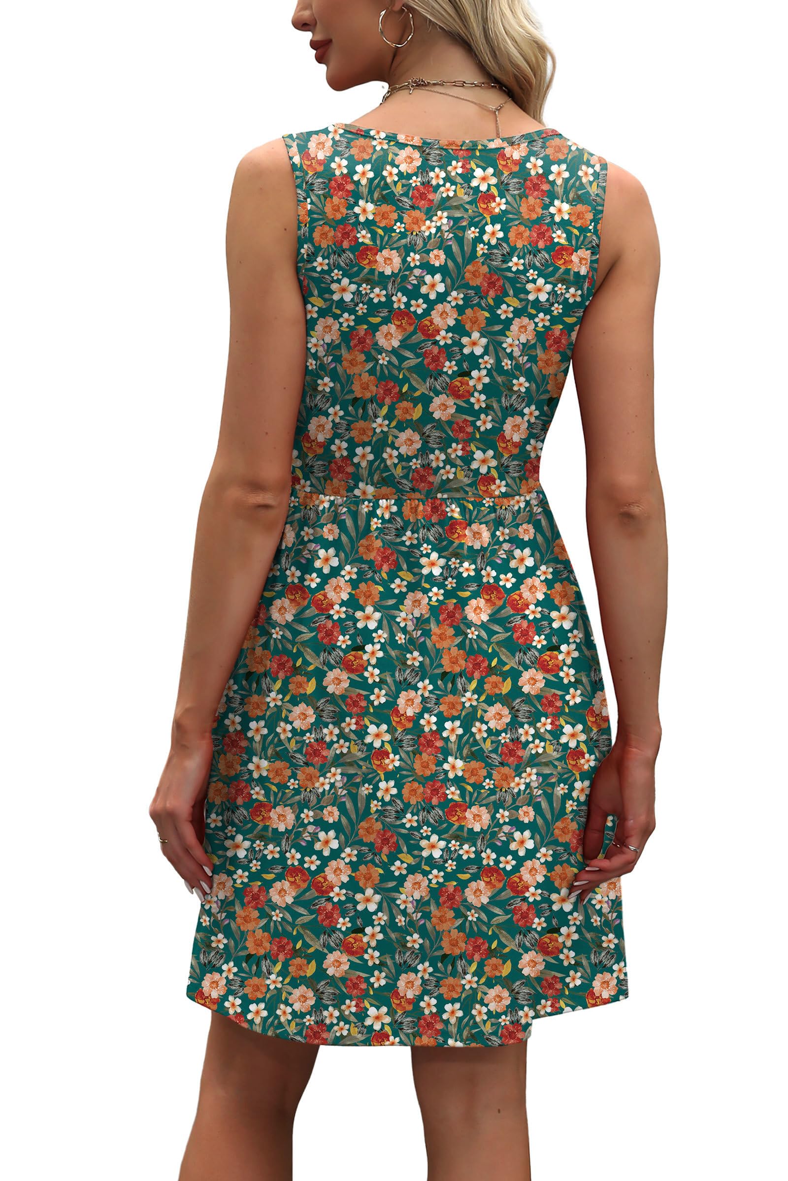 WIHOLL Womens Summer Dresses Beach Vacation Clothes Spring Dresses for Women Flowy Midi Boho Casual Dress Sundresses 2026 Vintage Multi-Floral XL