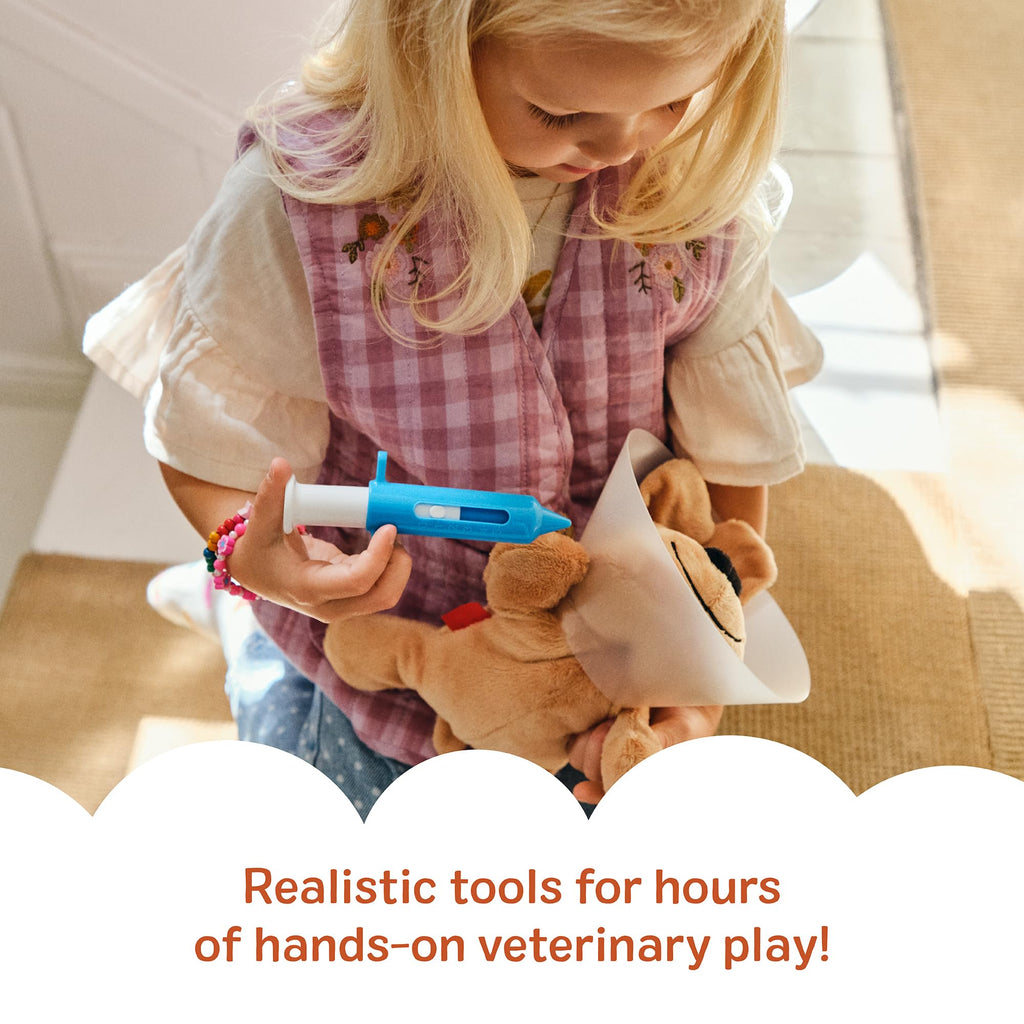 Melissa & Doug Examine and Treat Pet Vet Play Set, 24-Piece Animal Doctor Playset with Dog & Cat Plushies, Pet Doctor Kit & Accessories, Preschool Toys for Girls & Boys Ages 3+