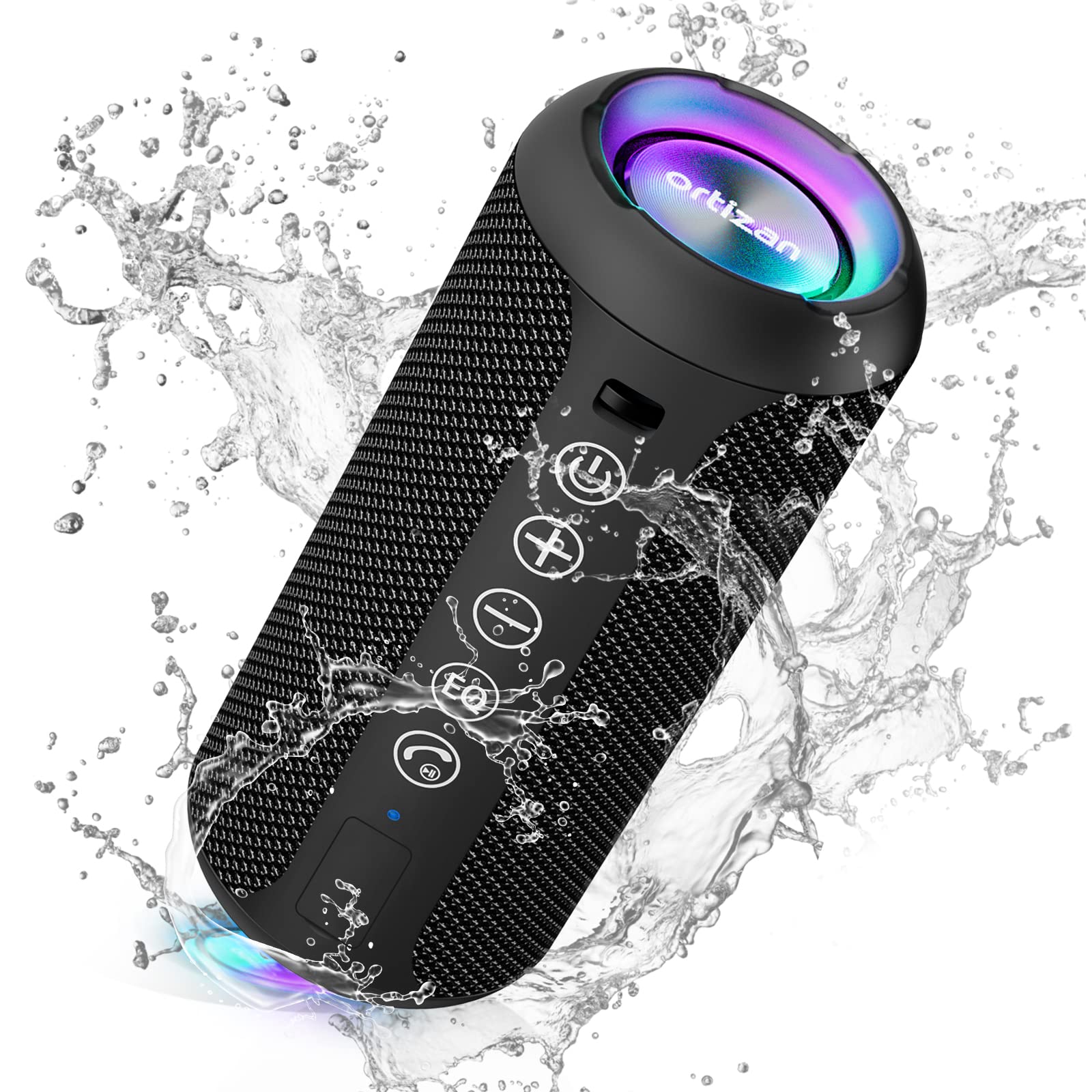 Ortizan Portable Bluetooth Speaker: IPX7 Waterproof, Wireless, Big Sound, Deep Bass, Dual Pairing, 30H Playtime, Valentines Day Gifts for Him, Birthday Gifts for Men Women, Adult White Elephant Gifts