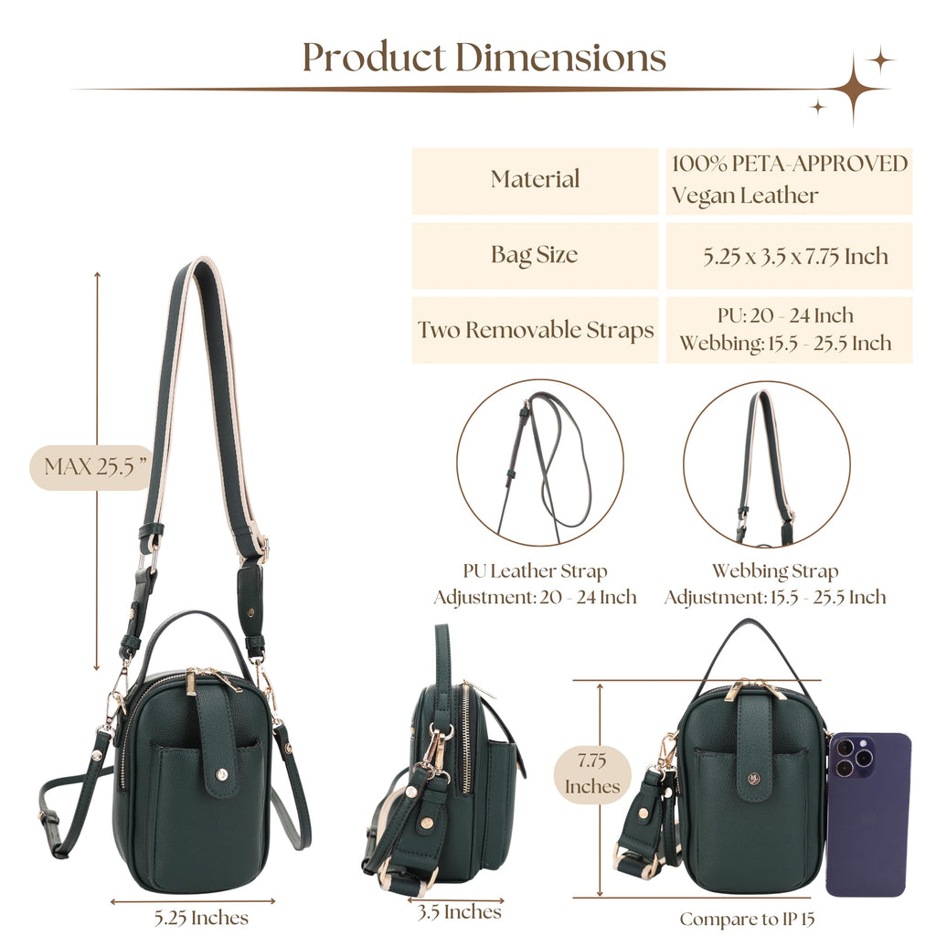 Mali+Lili Gail Vegan Leather Multi Compartment Crossbody Bag - Olive