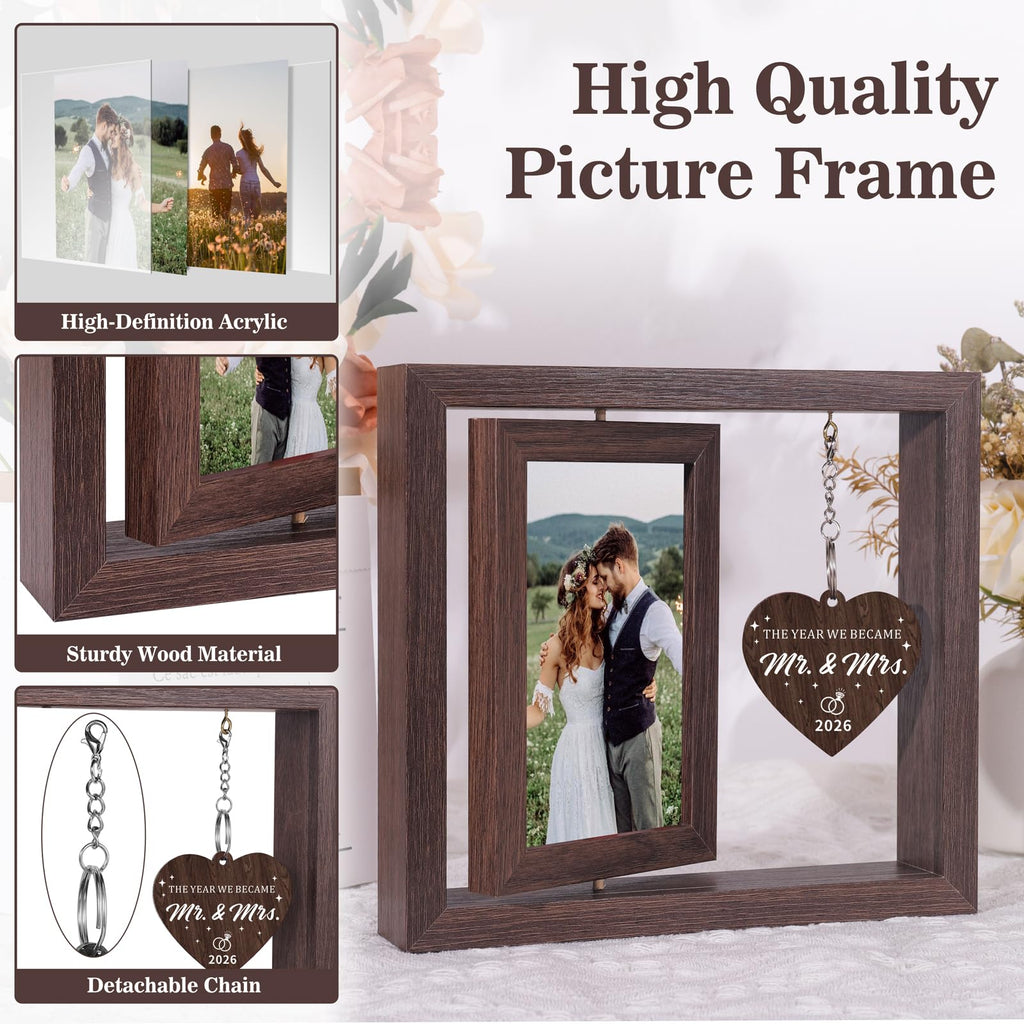 Boiveco Wedding Gifts for Couples 2026, Mr and Mrs Gift Picture Frame 4x6, Bridal Shower Gift for Bride Wedding Ideas for Newlyweds Just Married Wedding Presents for Newly Wed Couple
