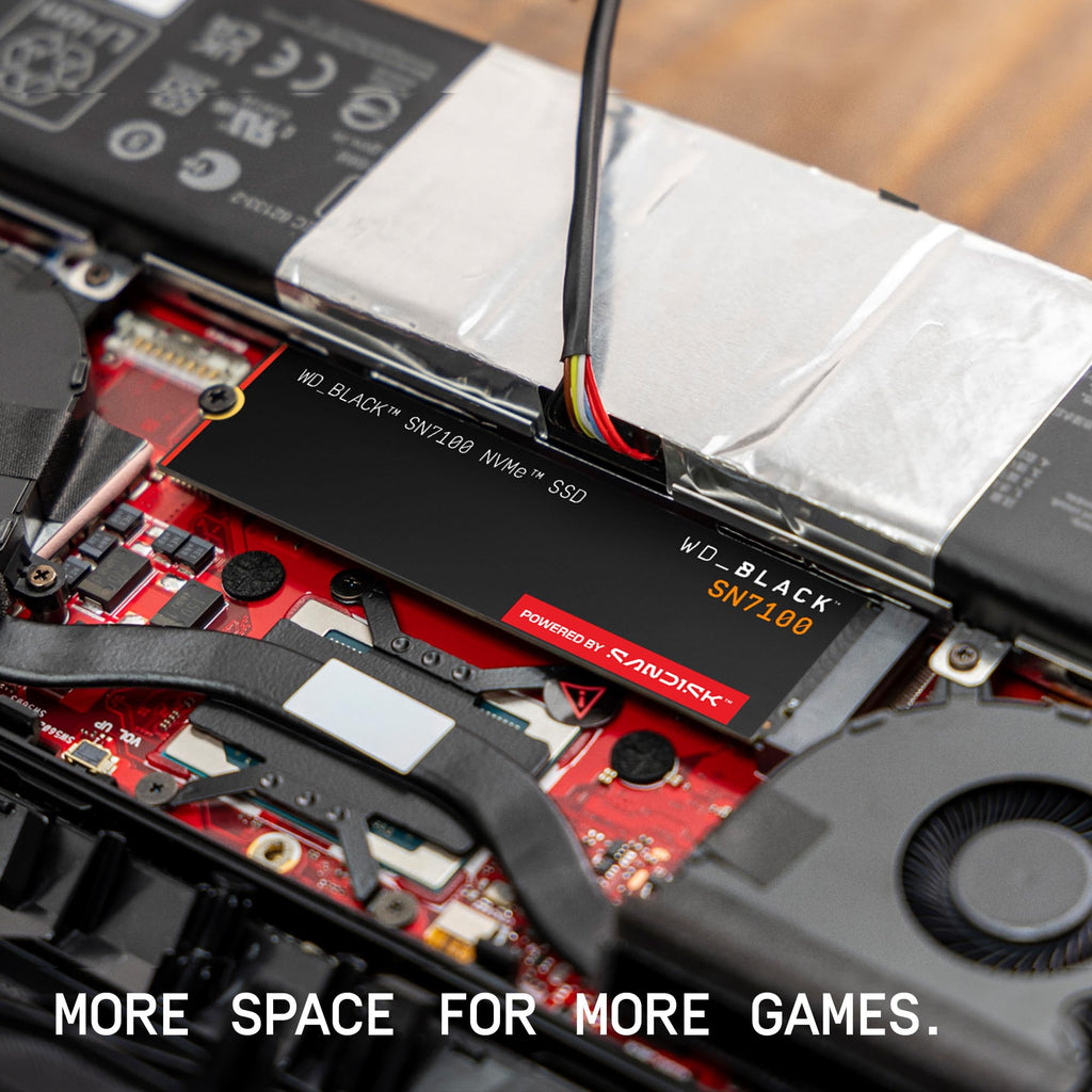 WD_Black SN7100 4TB NVMe SSD - Gen4 PCIe, M.2 2280, Up to 7,000 MB/s Read Speed, Up to 6,700 MB/s Write Speed, Next Gen TLC 3D NAND, for Laptops, Handheld Gaming Devices - WDS400T4X0E
