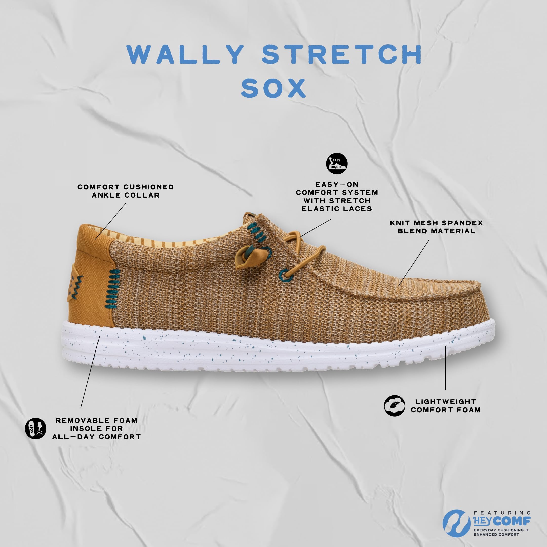 HEYDUDE Wally Stretch Sox - Irish Cream/Egret
