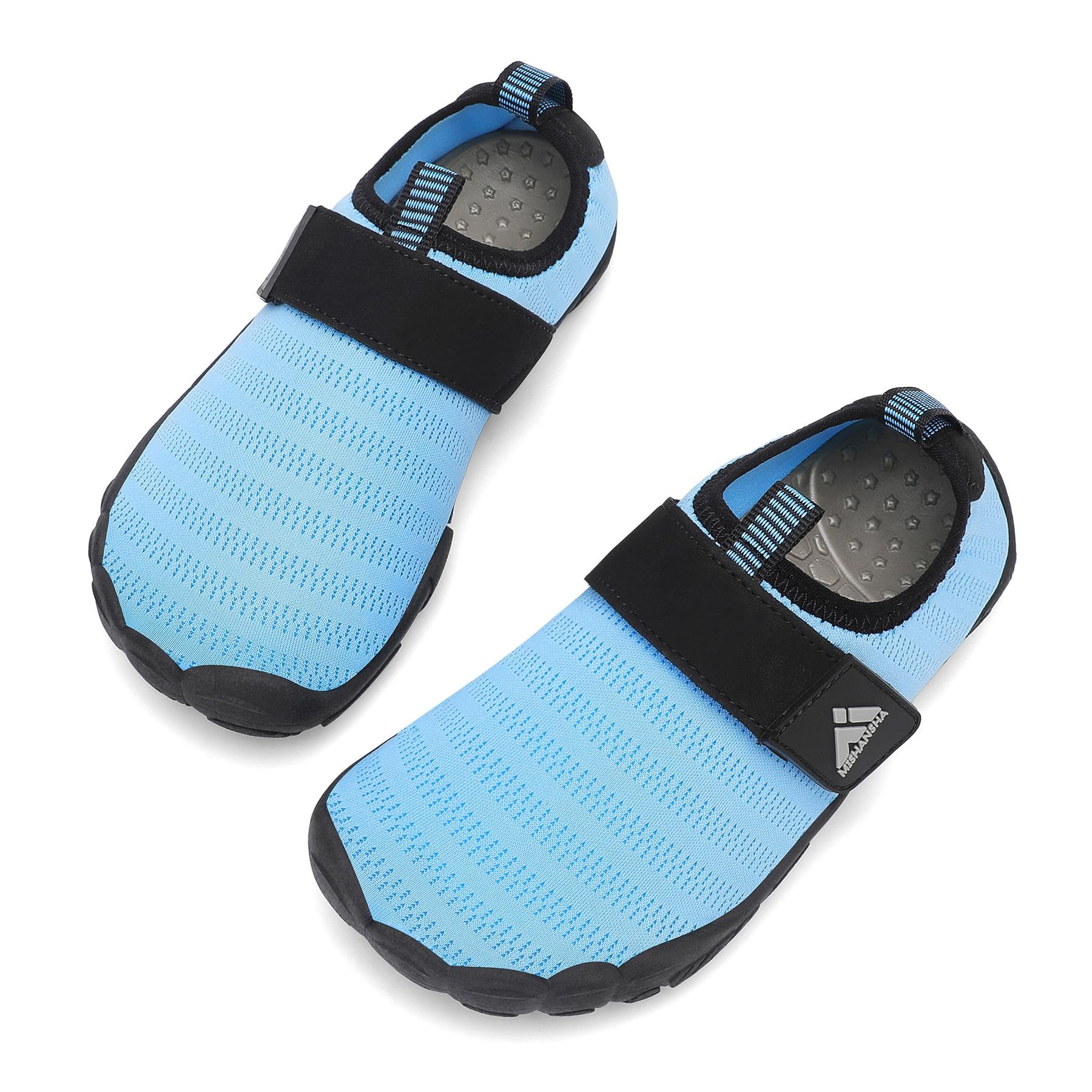 Mishansha Kids Water Shoes Quick-Dry Wide Toe Box Non-Slip Barefoot Shoes Beach Pool Swim Shoes Sky Blue 2.5 Big Kid