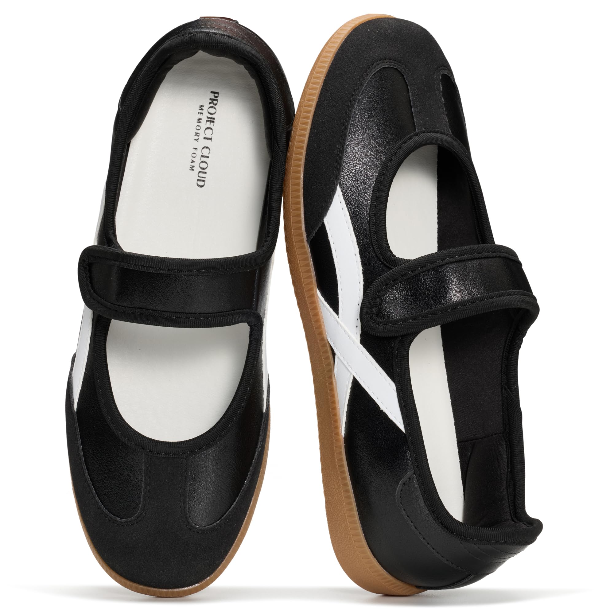 Project Cloud Comfortable Womens Shoes - Casual Trendy Mary Jane Shoes Women with Memory Foam - Lightweight & Non-Slip Fashion Sneakers for Women 2026 (Spring, BLK,8M)