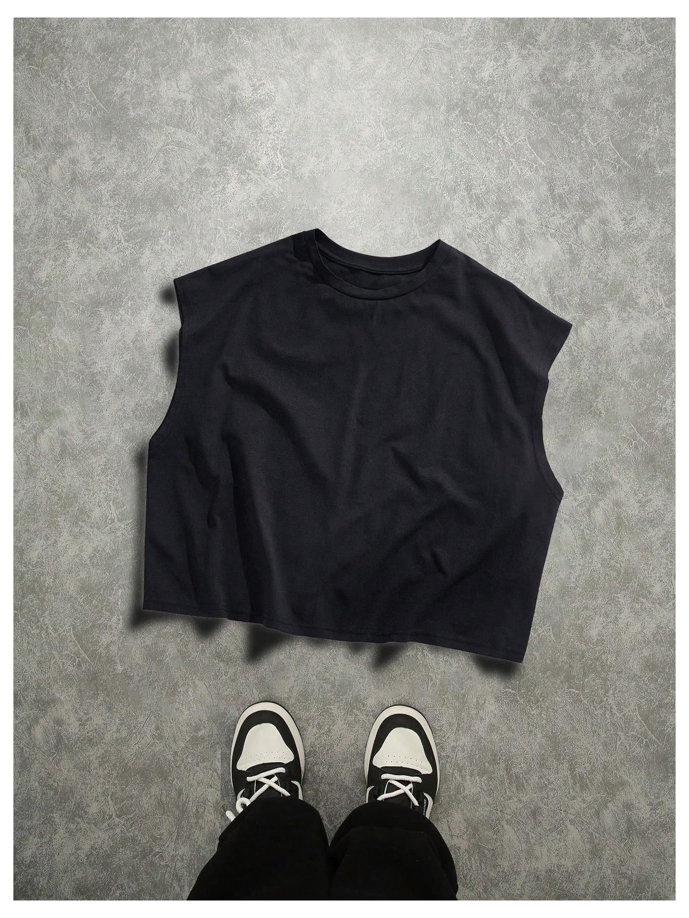 RoseSeek Men's Cap Sleeve Graphic Tees Crewneck Summer T Shirts Crop Tops Streetwear Black Red XX-Small