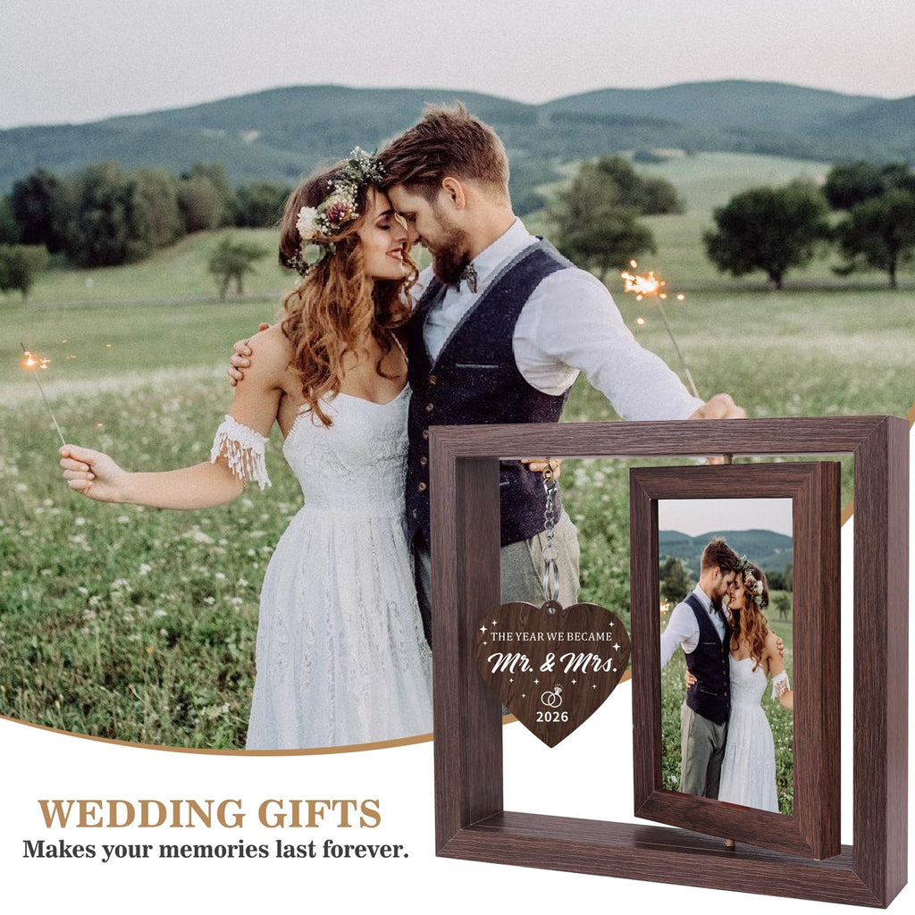 Boiveco Wedding Gifts for Couples 2026, Mr and Mrs Gift Picture Frame 4x6, Bridal Shower Gift for Bride Wedding Ideas for Newlyweds Just Married Wedding Presents for Newly Wed Couple