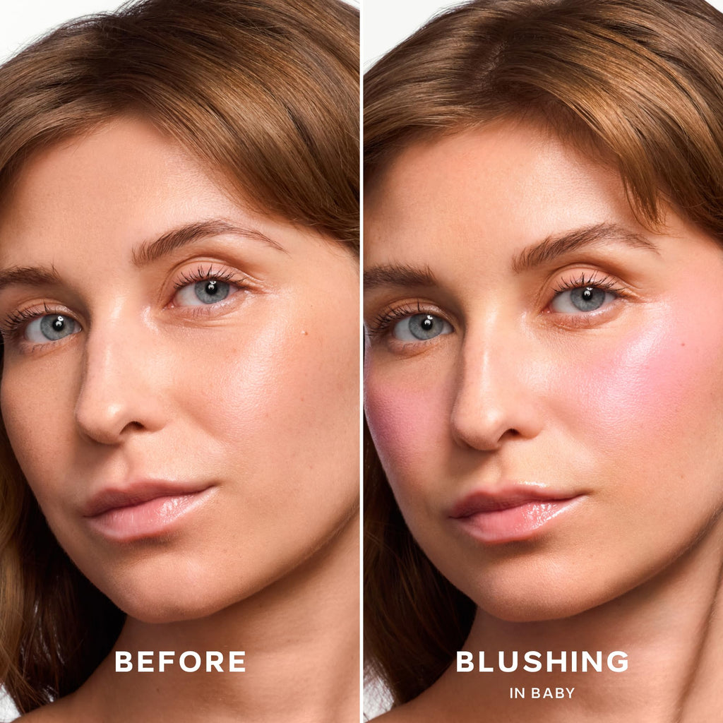 Saie Mini Dew Liquid Blush for Cheeks - Hydrating Cream Blush Stick with a Blendable + Buildable Formula - Skincare Infused Dewy Cheek Tint for a Natural Flush - Clean, Vegan Makeup - Baby (.24 oz)