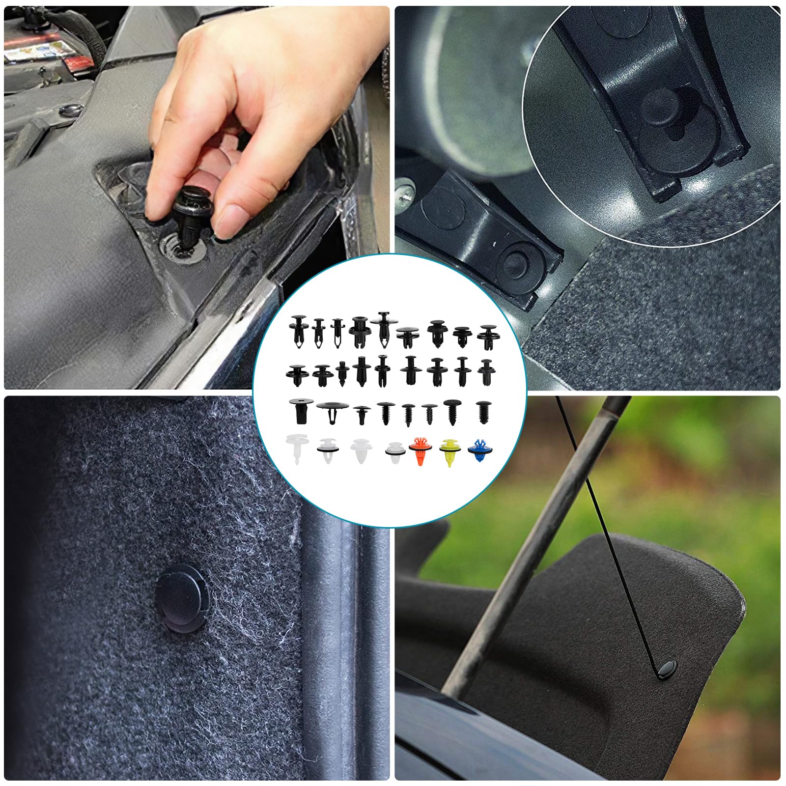 1365Pcs Car Push Retainer Clips Body Clips Plastic Fasteners Kit Fender Rivet Clips 44 Most Popular Sizes Nylon Auto Push Pin Rivets Set for Toyota GM Ford Honda Acura Chrysler,red