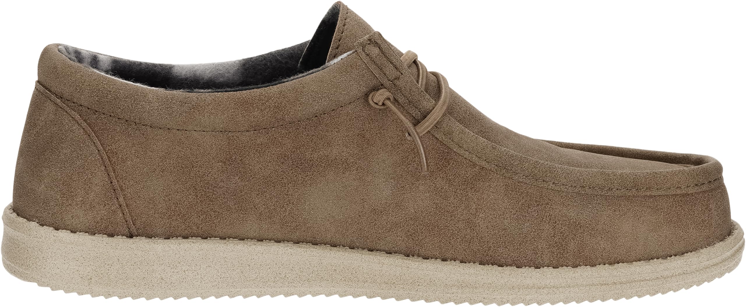 WHITIN Men's Casual Loafers Slip-on Leather Boat Shoes Fashion Deck Sneakers Size 11 Winter Walking Light Brown 44