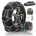 Auto Fixing Snow Chains for Car Tires, Tire Chains for Passenger Cars, Sedan, SUVs, Quick Fit & Easy Installation Snow Tire Chains, Portable Reusable Emergency Tire Traction Chain, Set of 2 (HPK-1553)