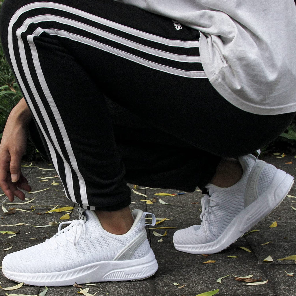 Feethit Mens Slip On Walking Shoes Blade Tennis Shoes Non Slip Running Shoes Lightweight Workout Shoes Breathable Mesh Fashion Sneakers All White Size 10.5
