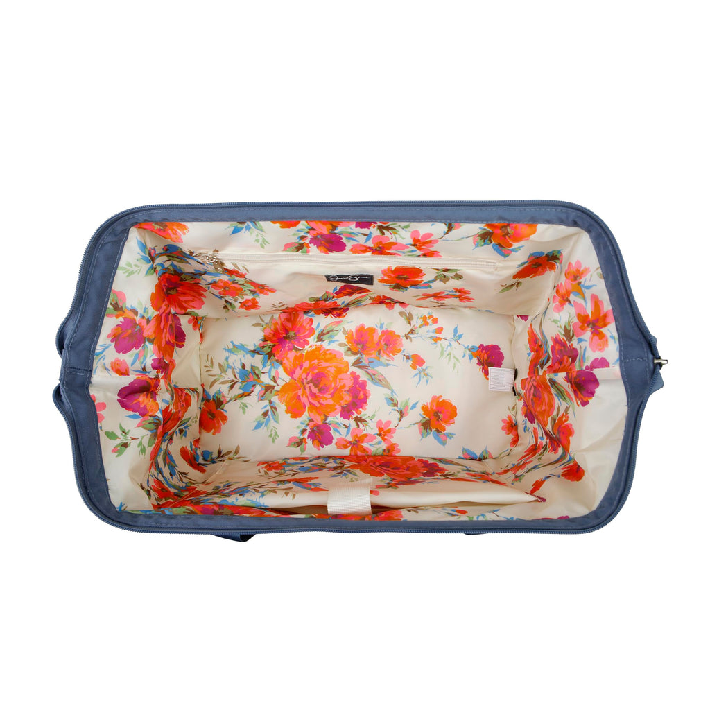 Jessica Simpson Countryside Weekender Duffel 100% Polyester Drop Bottom Bag, Oceanview