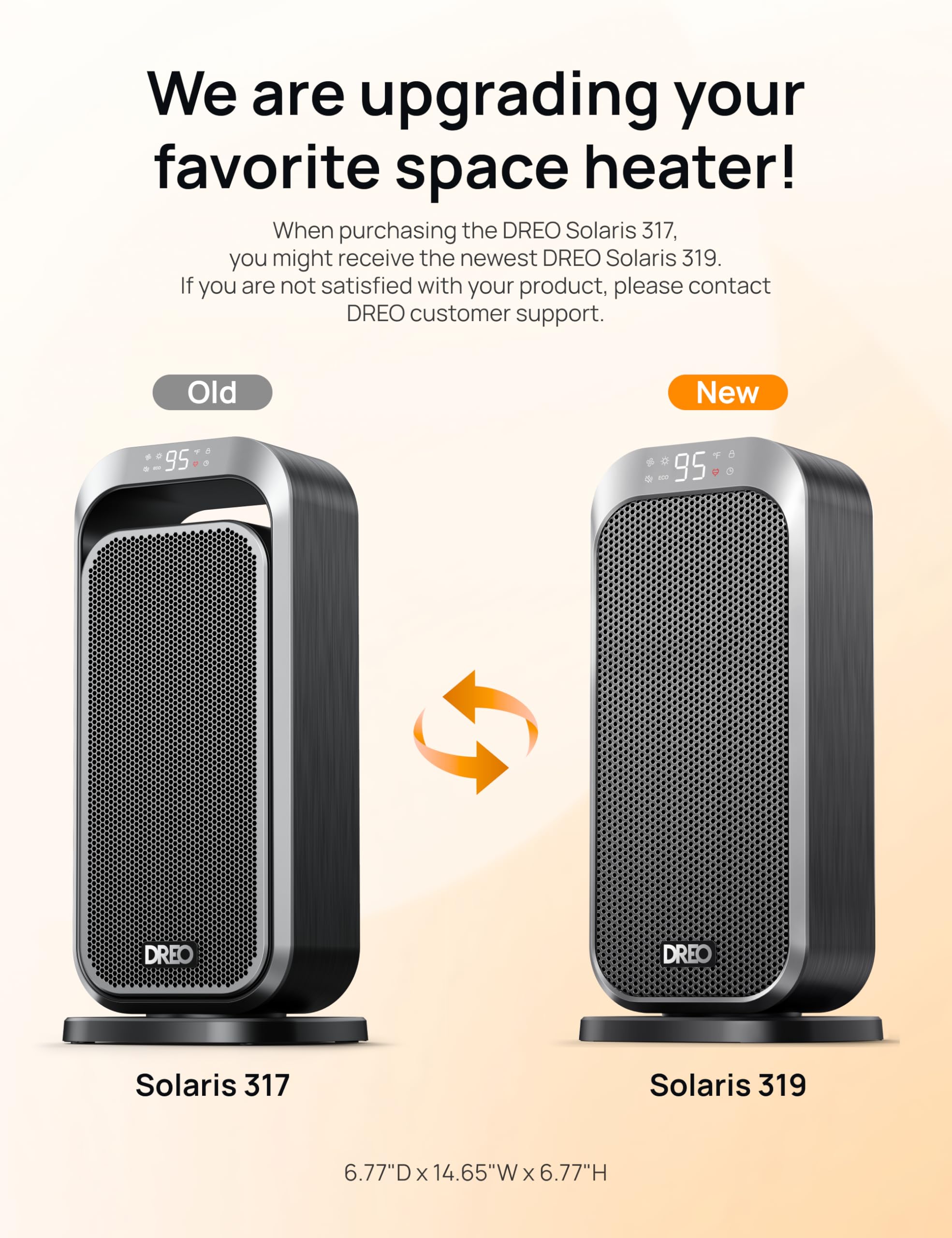 DREO Quiet Space Heater, 1500W Portable Heaters for Indoor Use with Remote, 70° Oscillation, Fast and Safety Electric PTC Ceramic for Desk Office Bedroom, 12H Timer