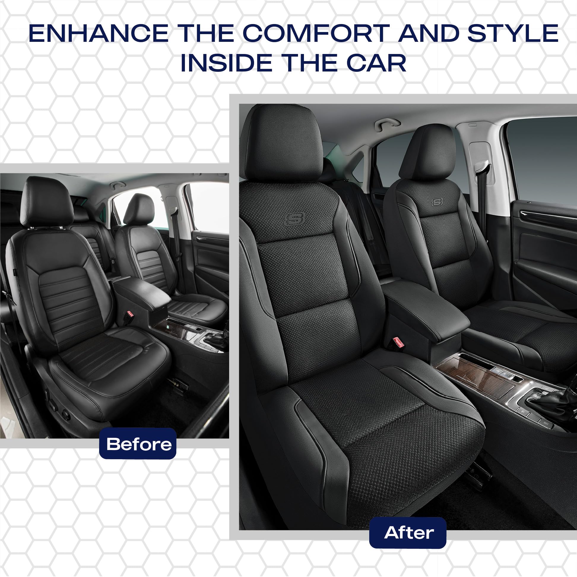 Skechers Men's Memory Foam Seat Covers, Air Cool Mesh Thick Car Seat Covers, Car Seat Covers Front Seats Airbag Compatible, Universal Automotive Comfort for Most Cars, Vans, Trucks, SUV,Black
