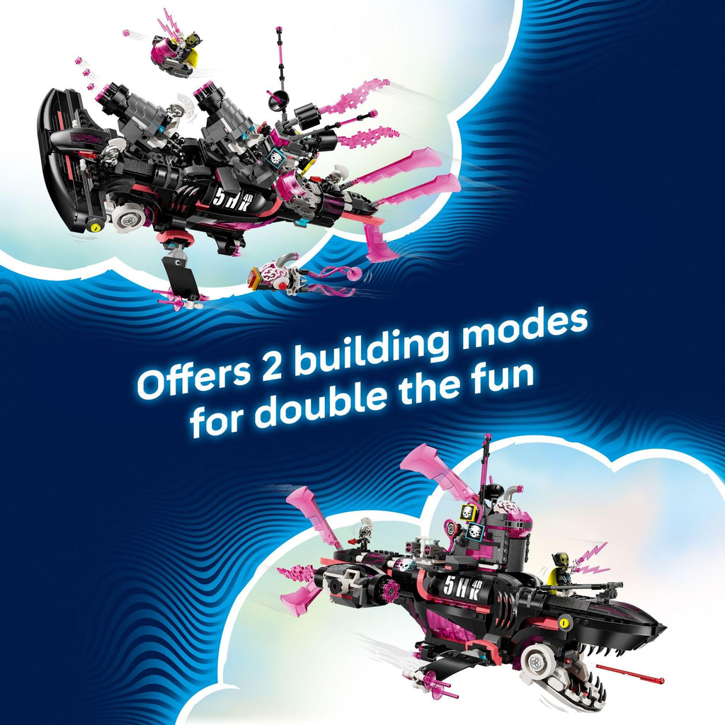 LEGO DREAMZzz Nightmare Shark Submarine Building Toy for Kids - Pretend Play Set & Figures for Boys & Girls, Ages 9+ - Rebuild as a Battleship or Submarine Toy - Gift Idea for Birthdays - 71500