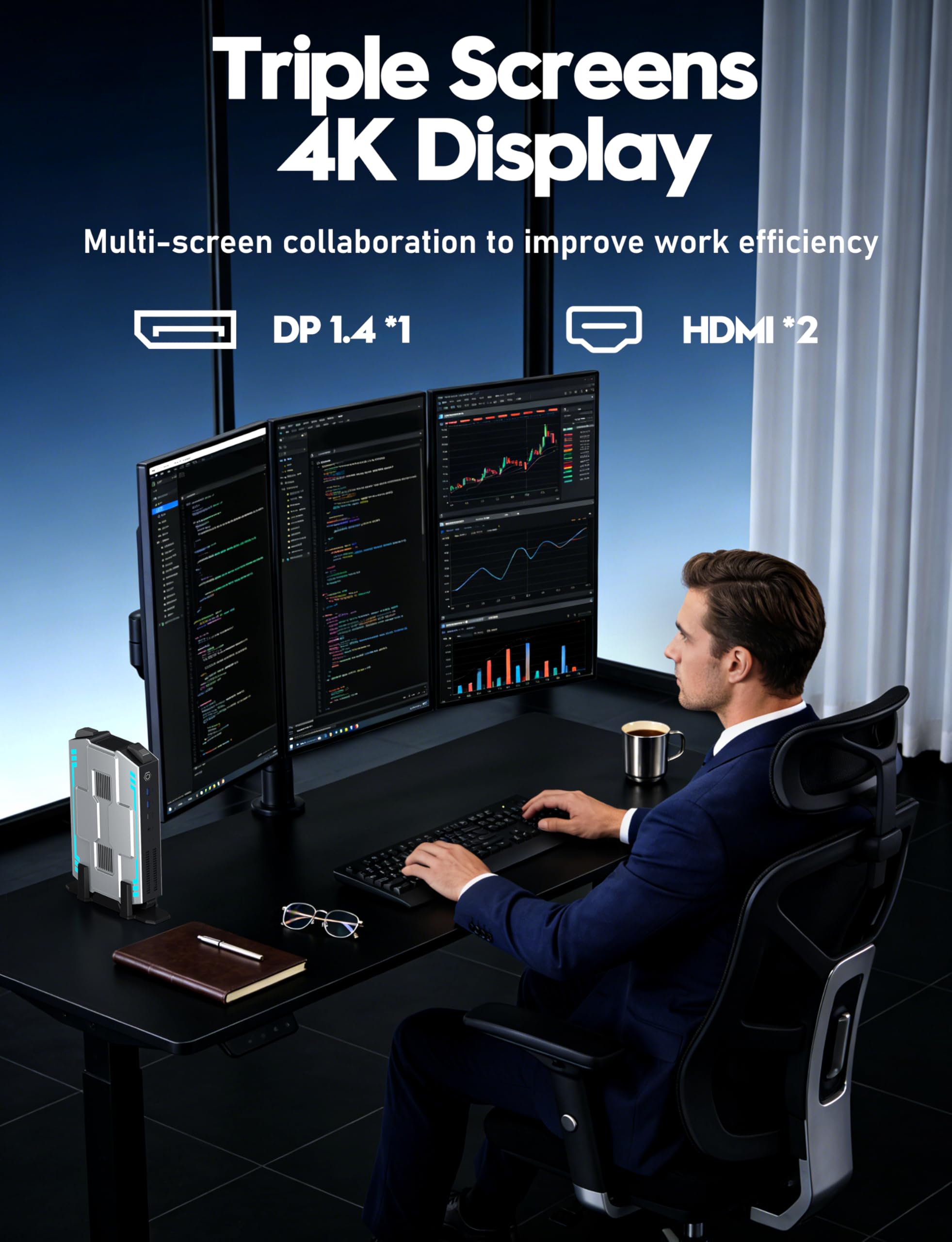 FUNYET Mini Gaming PC,Window 11 Pro Desktop Computer,Tower PC 2026,i7-12700HK Processor (14C/20T,up to 4.7GHz),RTX 3050 8G Graphic,32GB RAM 1TB SSD,Support 4K Display, Dual LAN,WiFi 5,BT 5.0,RGB