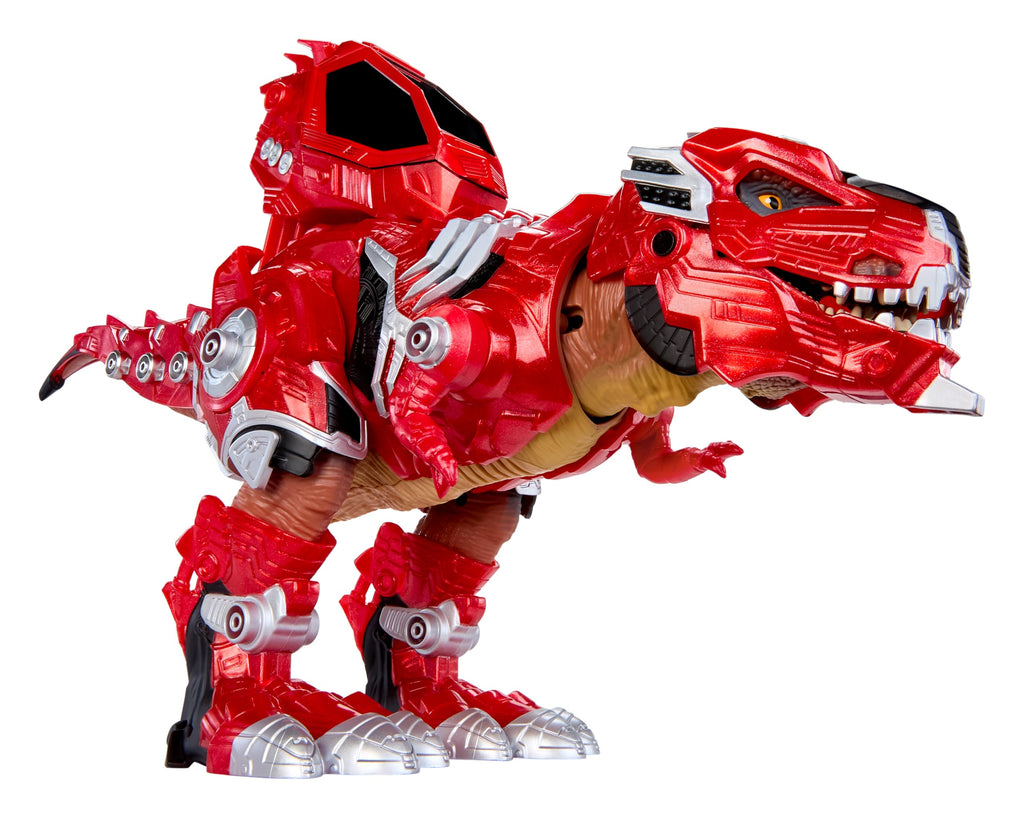 Armorsaurs Armor-Up T-Rex Dinosaur Ajax Toy Figure with 7 Removable Armor Pieces, Tail-Triggered Chomp, Pilot Pod Compatible, 8.7" Hx17.9 L, Kids, Boys, Girls, Ages 6+