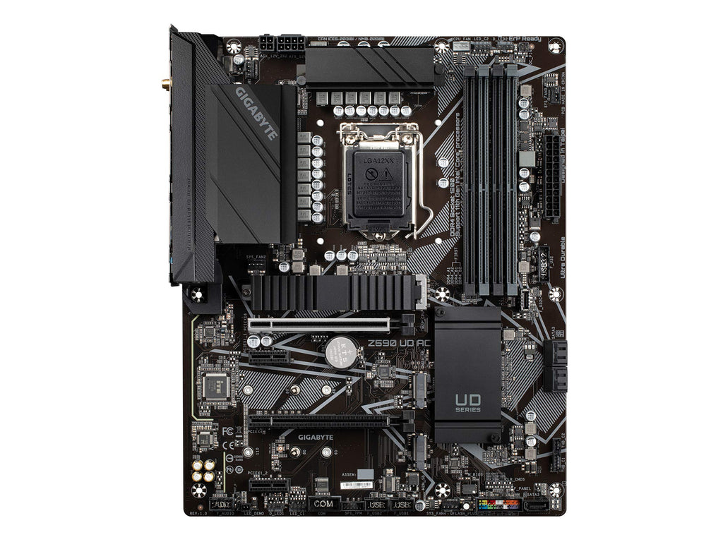 GIGABYTE Z590 UD AC (LGA 1200/ Intel Z590/ ATX/ Triple M.2/ PCIe 4.0/ USB 3.2 Gen 2/ Intel Wireless-AC/ 2.5GbE LAN/ Motherboard)