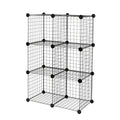 Amazon Basics Cube Wire Grid Stackable Storage Shelves, 6-Cube, 12.6"D x 26"W x 38"H, Black