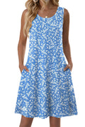 Zeagoo Shirt Dress for Women 2026 Sleeveless Shift Dress Cotton A-Line Flowy Summer Floral Mini Short Dresses with Pockets Casual Trendy Loose Fit Vocation Cruise Clothes