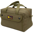 Waxed Canvas Duffle Bag, 11" Small Compact Travel & Tool Bag, Military Style Water-Resistant Canvas with Adjustable Shoulder Strap & Double Zipper, Gym/Overnight Carry Organizer, Olive Green
