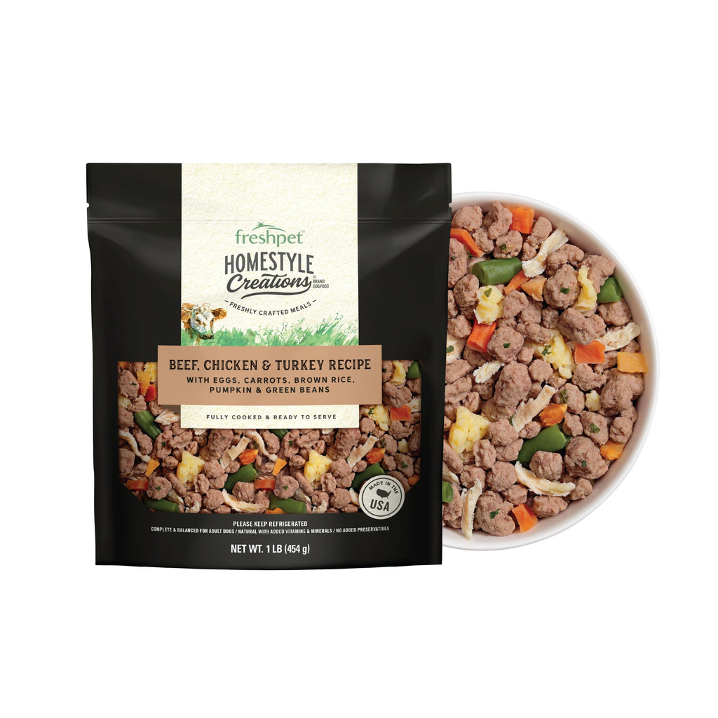 Freshpet Beef, Chicken & Turkey Homestyle Creations Dog Food, 16 OZ