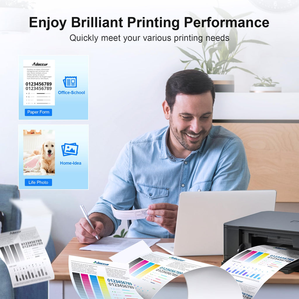 Adoccur 64XL Ink Cartridge Replacement for HP Ink 64 HP 64 Ink for HP 64XL Ink Cartridge Combo Pack Works with Envy Photo 7855 7858 6252 6255 7800 7100 7155 7158 Tango Series Printer (2 Pack)