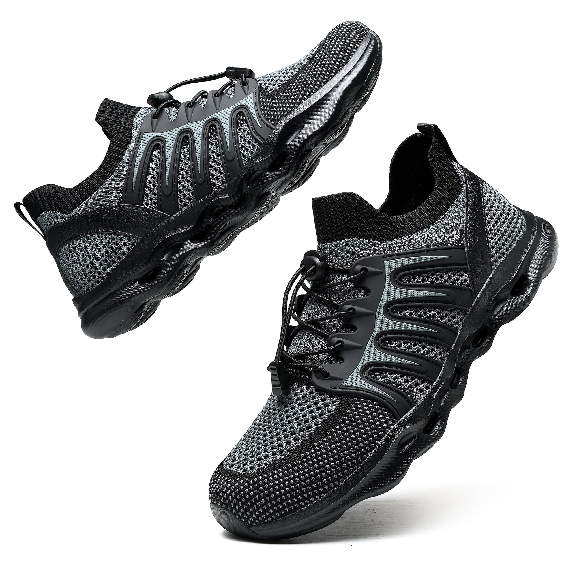 Water Shoes for Men Women Hiking Amphibious Beach Mens Shoes Lightweight Water Sports Shoes for Swimming Fishing Kayaking BlackGrey