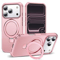 SKYLMW Phone Case Compatible with iPhone 17 Pro Case with Invisible Magnetic O-Ring Stand Military-Grade Phone Case for iPhone 17 Pro 6.3" [Compatible with Mag-Safe][Great Grip Feeling], Rose Gold