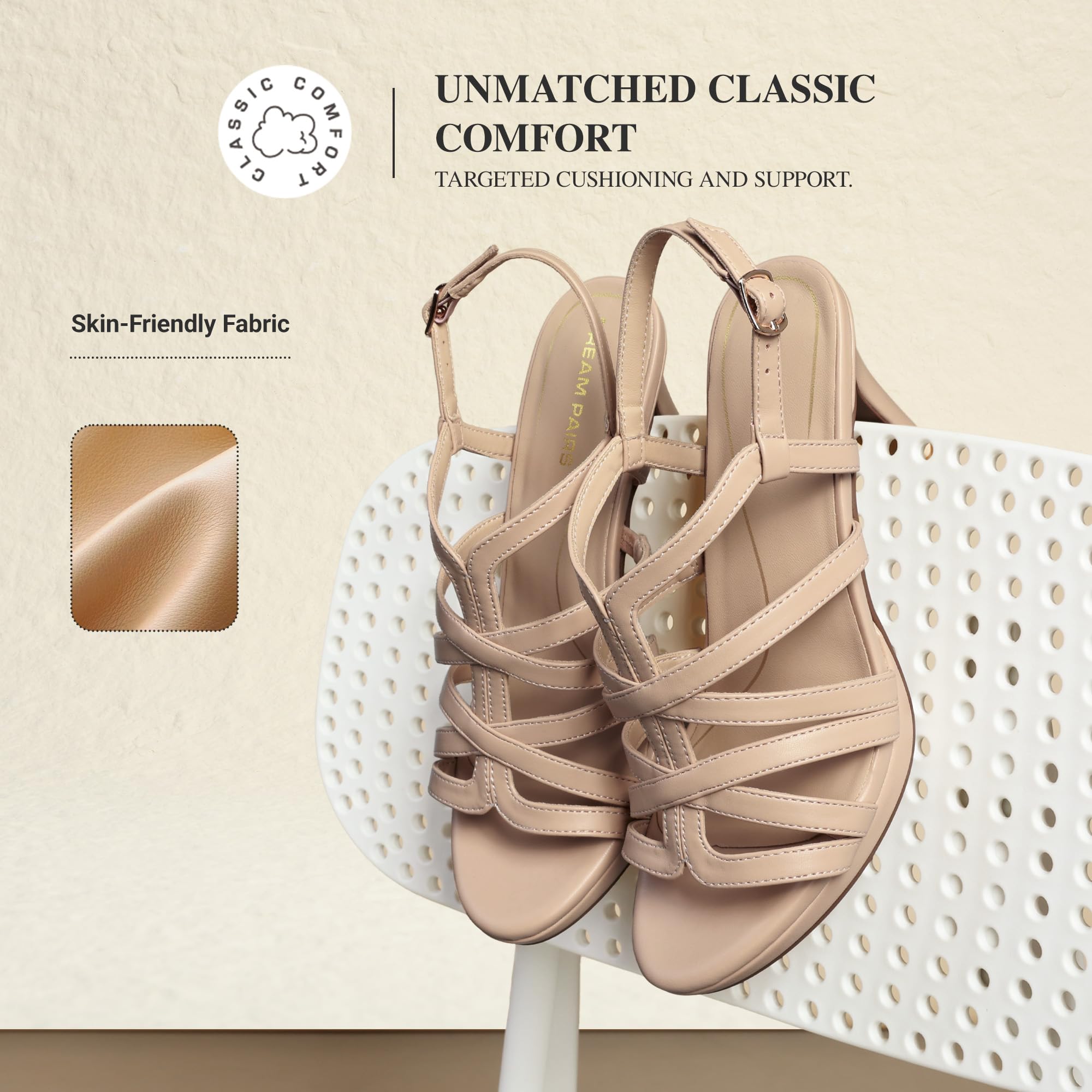 DREAM PAIRS Women's Strappy Stiletto High Heels Round Toe Ankle Strap Dress Shoes Platform Comfortable Heeled Sandals,Size 7.5,Nude,DWUMHS2503