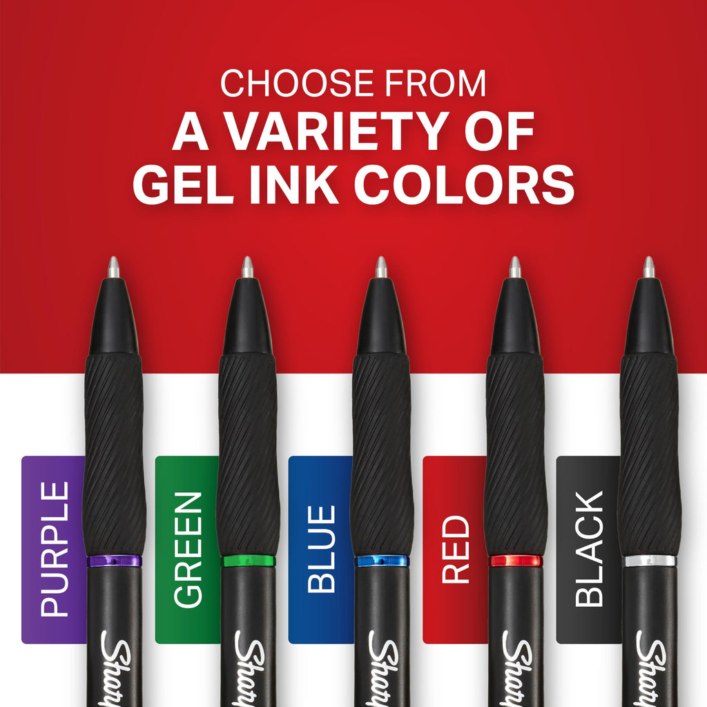 Sharpie S-Gel Gel Pens, Black Barrel, Medium Point (0.7mm), Black Gel Ink Pens, 12 Count - Home, Office, School, Journaling, Writing, Note-Taking, Teacher Supplies