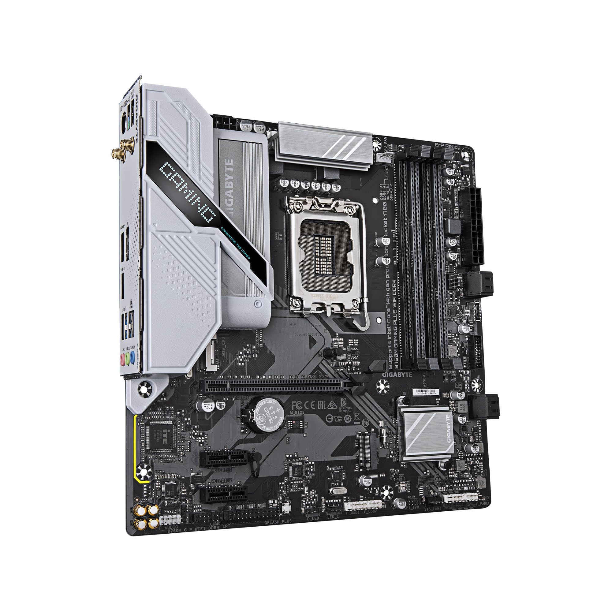 GIGABYTE B760M Gaming Plus WiFi DDR4 Intel LGA 1700 mATX Motherboard, Supports Intel Core 14th/13th/12th Gen, DDR4, 4+1+1 Power Phase, 2X M.2, PCIe 4.0, Front USB-C, WIFI6, GbE LAN, PCIe EZ-Latch