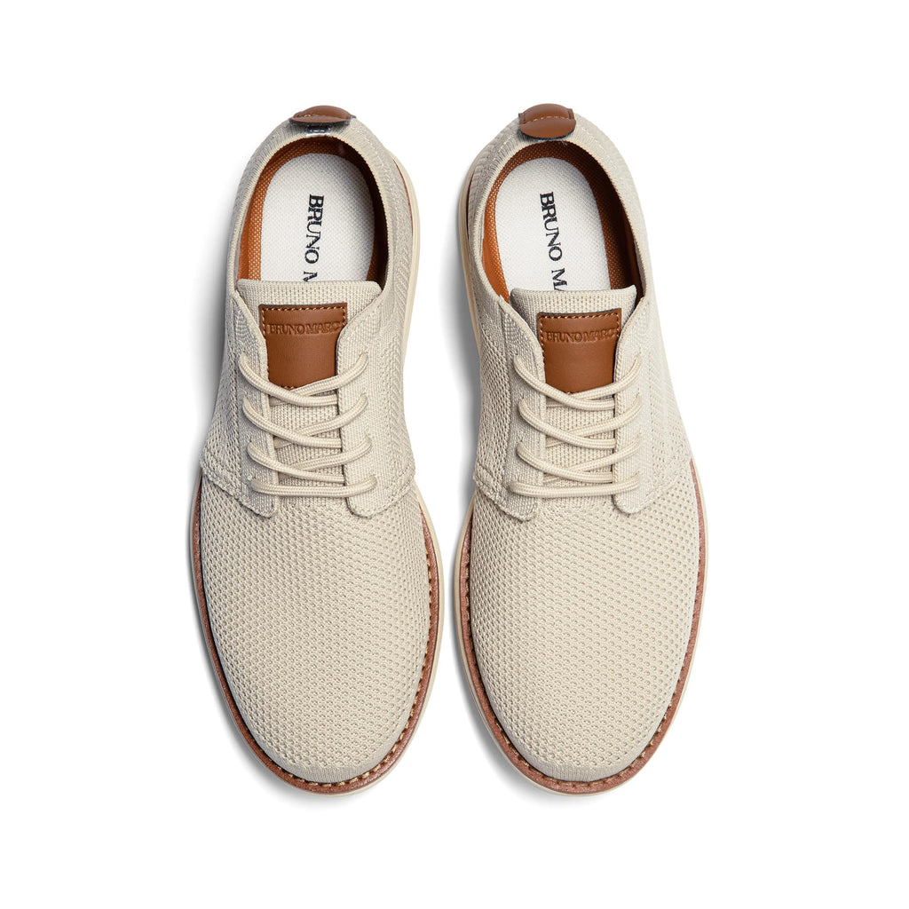 Bruno Marc Men's KnitFlex Breeze Mesh Sneakers Oxfords Lace-Up Lightweight Casual Walking Shoes,Size 10.5,Apricot,GRAND-01