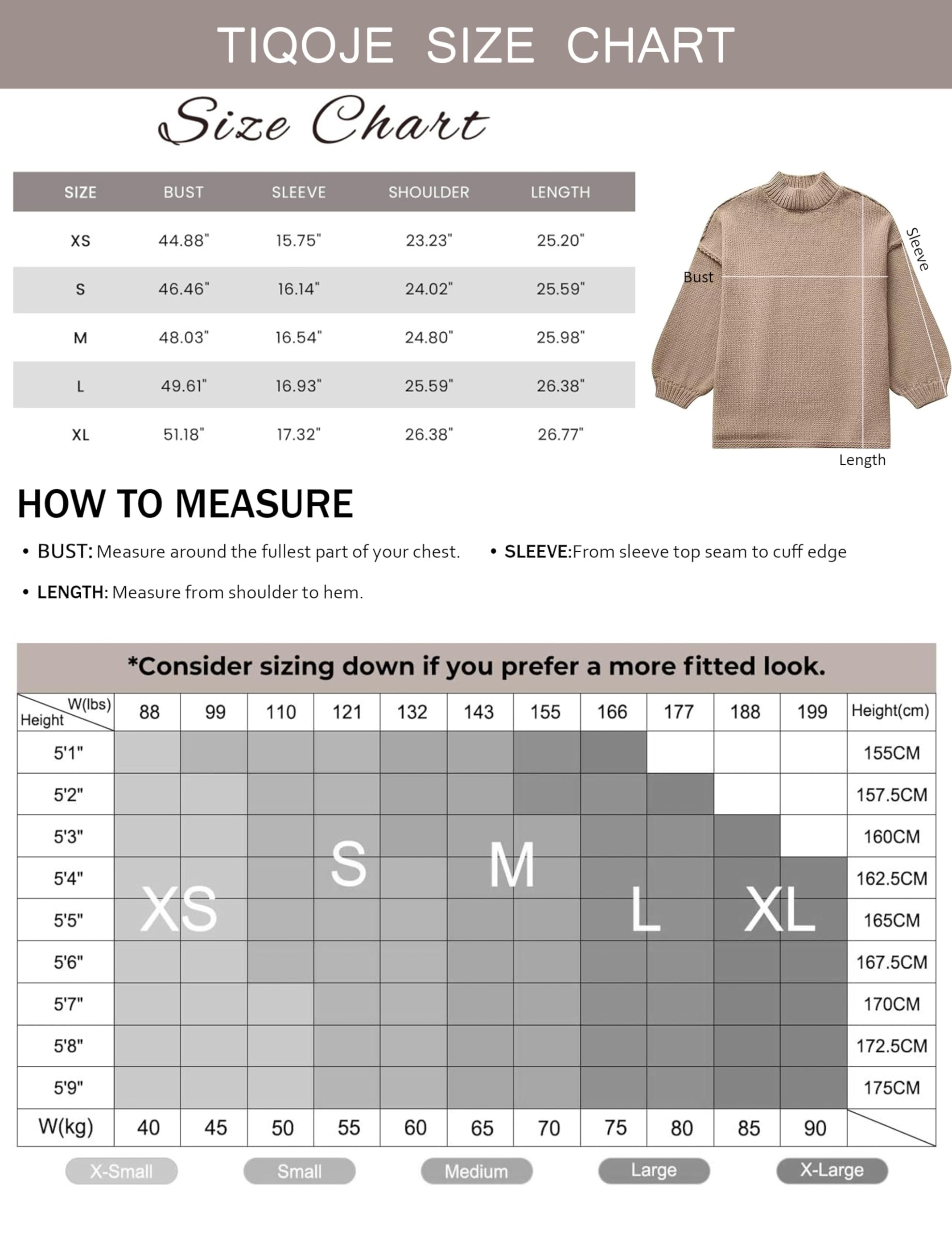 TIQOJE Women's Oversized Crewneck Fall Sweaters for Women 2024 Long Sleeve Fuzzy Knit Chunky Pullover Sweater(Khaki-S)