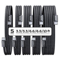 LISEN USB C to USB C Cable, 5-Pack [3.3/3.3/6.6/6.6/10FT] for iPhone 17 Charger Cord, 60W C to C Cable Fast Charging for iPad, iPhone 17 Air 16 15 Pro Max, Samsung Z Flip 7/S25/S24 USBC to USBC Cable