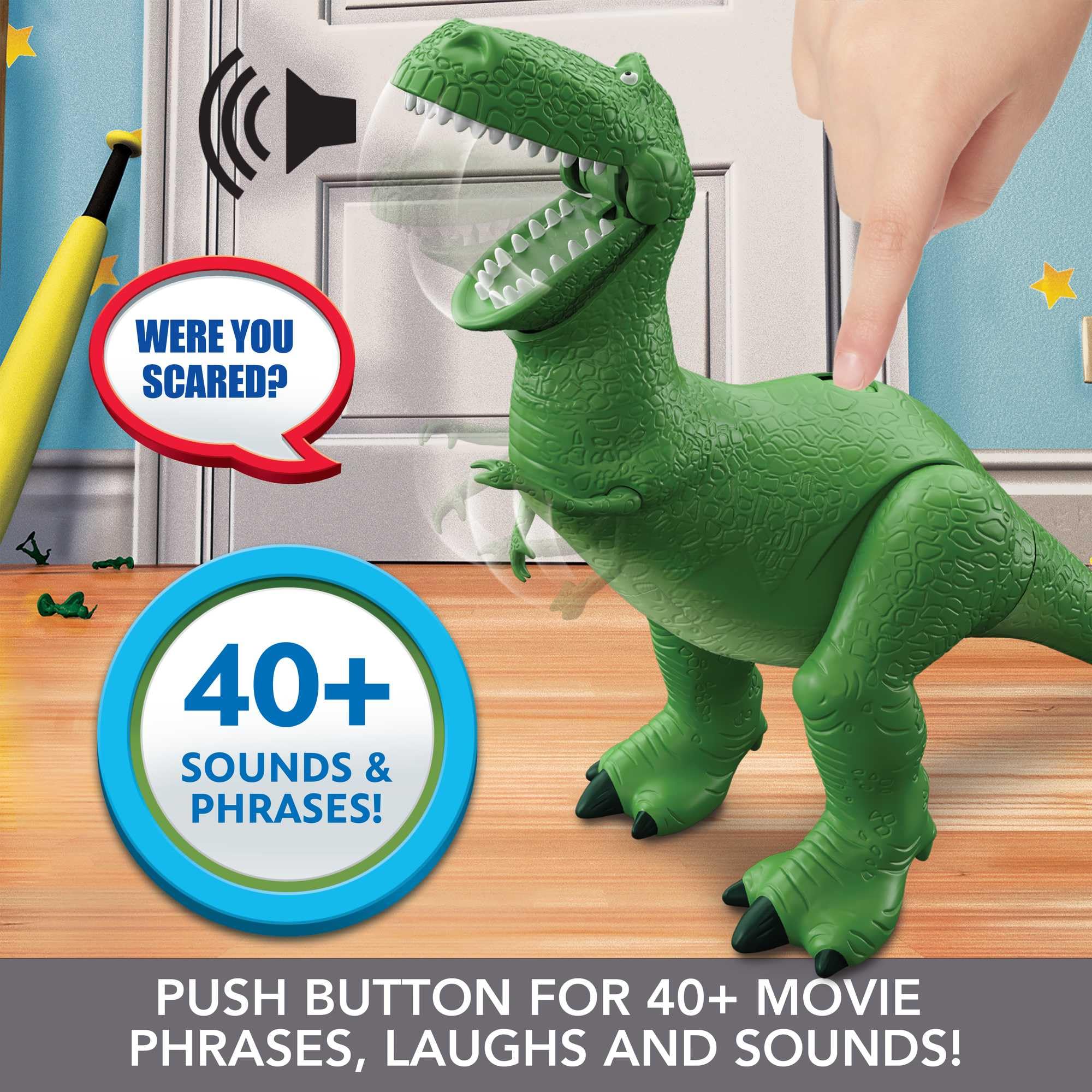 Mattel Disney Pixar Toy Story Toys, Moving & Talking Rex Dinosaur Figure, Roarin’ Laughs, 10.8 Inches Tall with 40 Phrases and Mouth & Arm Motion, Kids Gift (Amazon Exclusive)