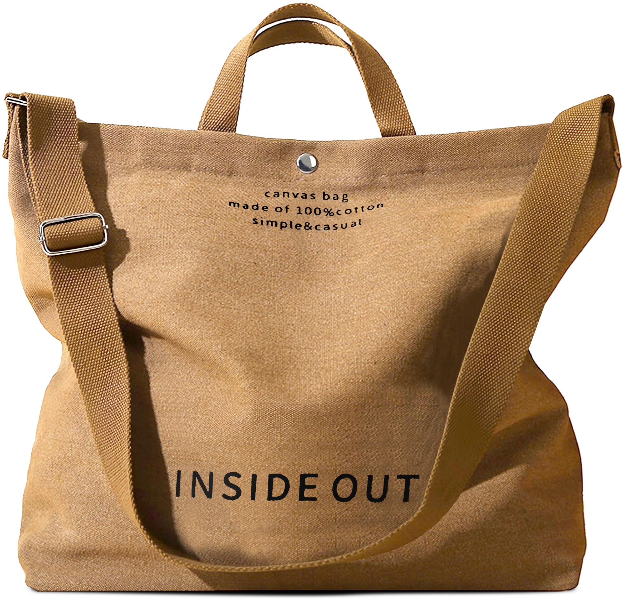 Large Tote Bag for Women, Canvas Bag Women Gift, Fashion Crossbody 16oz Cotton Bag, Large Capacity Shoulder Bag