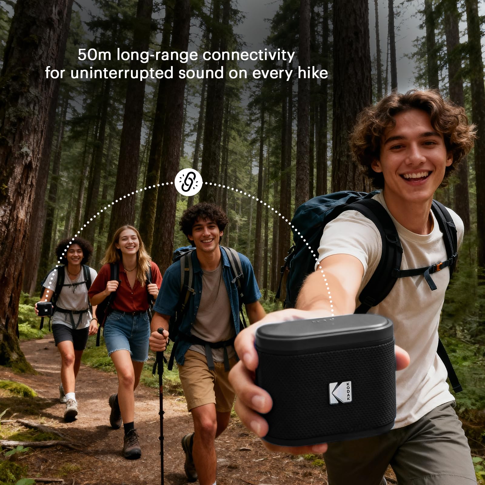 KODAK SOUNDBRIX Portable Bluetooth Speaker IPX4 Water Resistant Wireless 5H Playtime Stackable Speaker 100 Speaker Pairing White Elephant Gift Adults Men Women Teen Boys Girls Travel