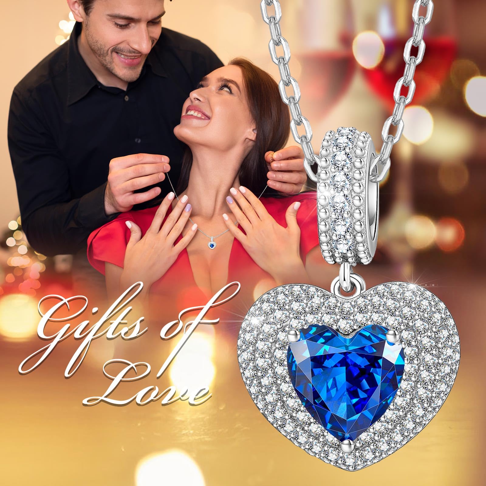 Kate Lynn Sterling Silver Heart Necklaces for Women, Birthday Gifts Christmas Gift for Women Anniversary Jewelry Gift for Her Eternal Love Jewelry for Girlfriend Wife Daughter